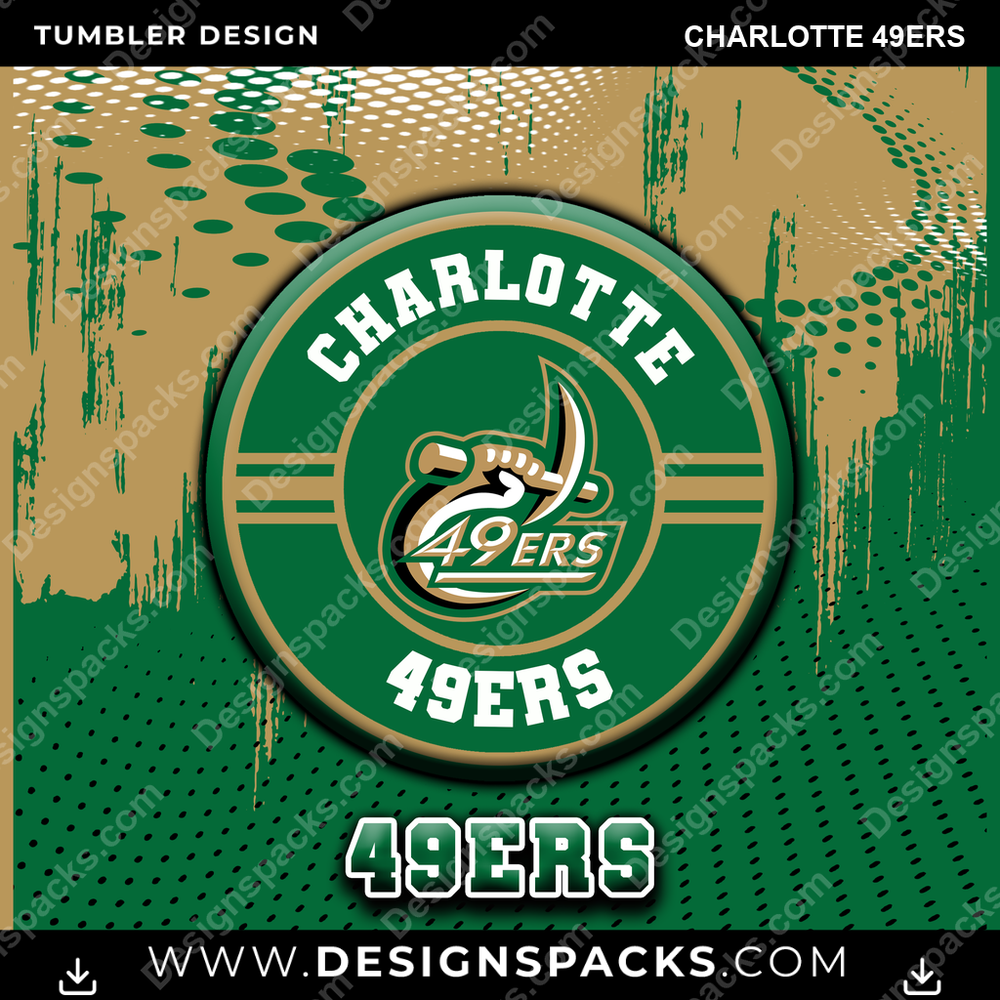 College Sport Dot Logo Charlotte 49ers NCAA College Sport Tumbler Digital Wrap Design Download