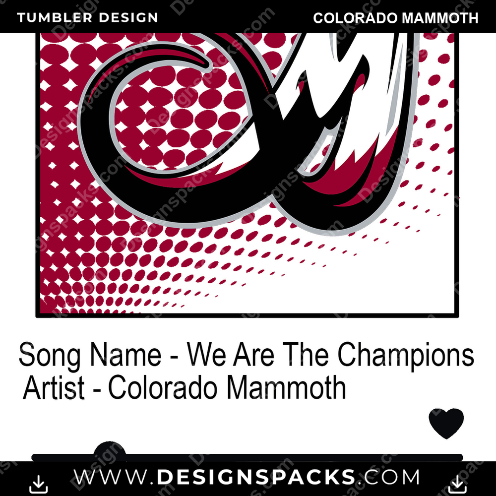 Lacrosse Playlist Colorado Mammoth Tumbler Digital Wrap Design