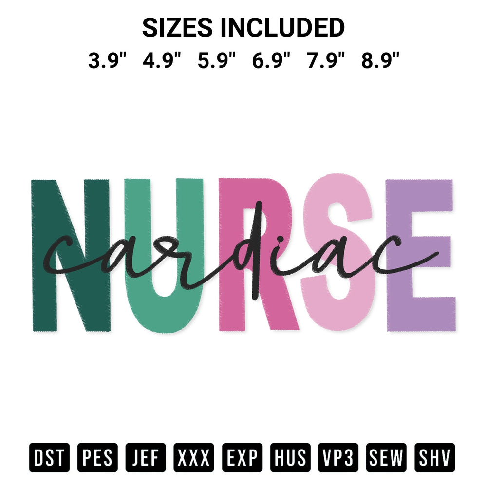 Transform your fabrics with the Cardiac Nurse Embroidery Design embroidery design. Instant access to premium digitized patterns at Designspacks.com. Available sizes: 3.9", 4.9", 5.9", 6.9", 7.9", 8.9".
