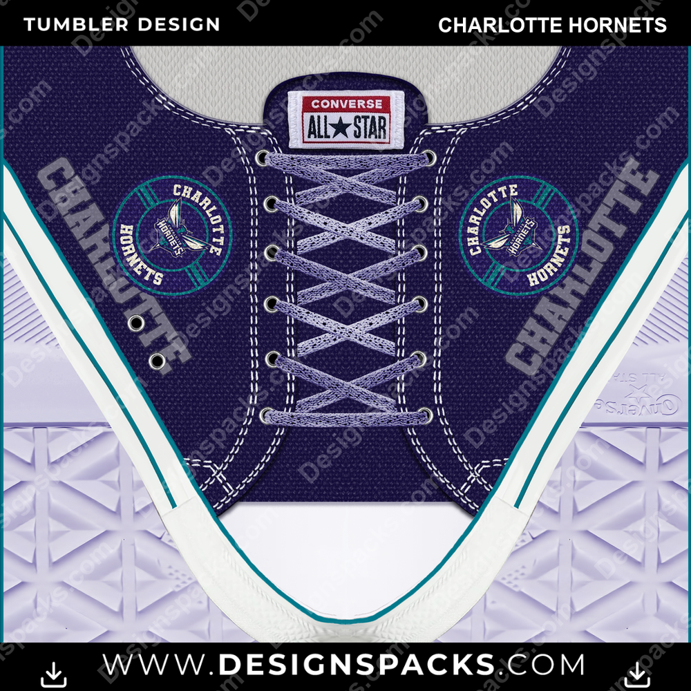 Basketball Converse Charlotte Hornets Tumbler Digital Wrap Design