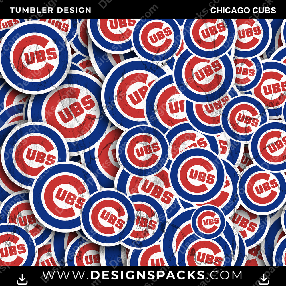 Baseball Logo BG Chicago Cubs Tumbler Digital Wrap Design