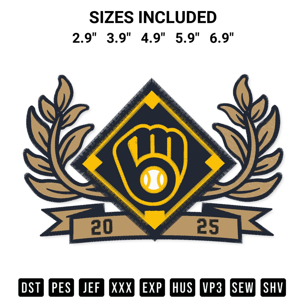Add a unique touch to your apparel with the Milwaukee Brewers Nlcs 2025 Embroidery Design embroidery file. Premium instant download available now on Designspacks.com. Available sizes: 2.9", 3.9", 4.9", 5.9", 6.9".