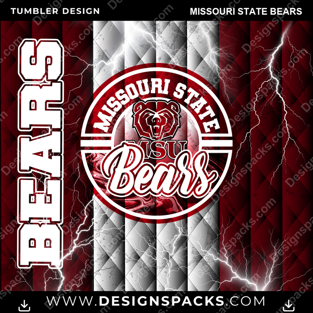 College Sport Diamond Missouri State Bears NCAA College Sport Tumbler Digital Wrap Design Download