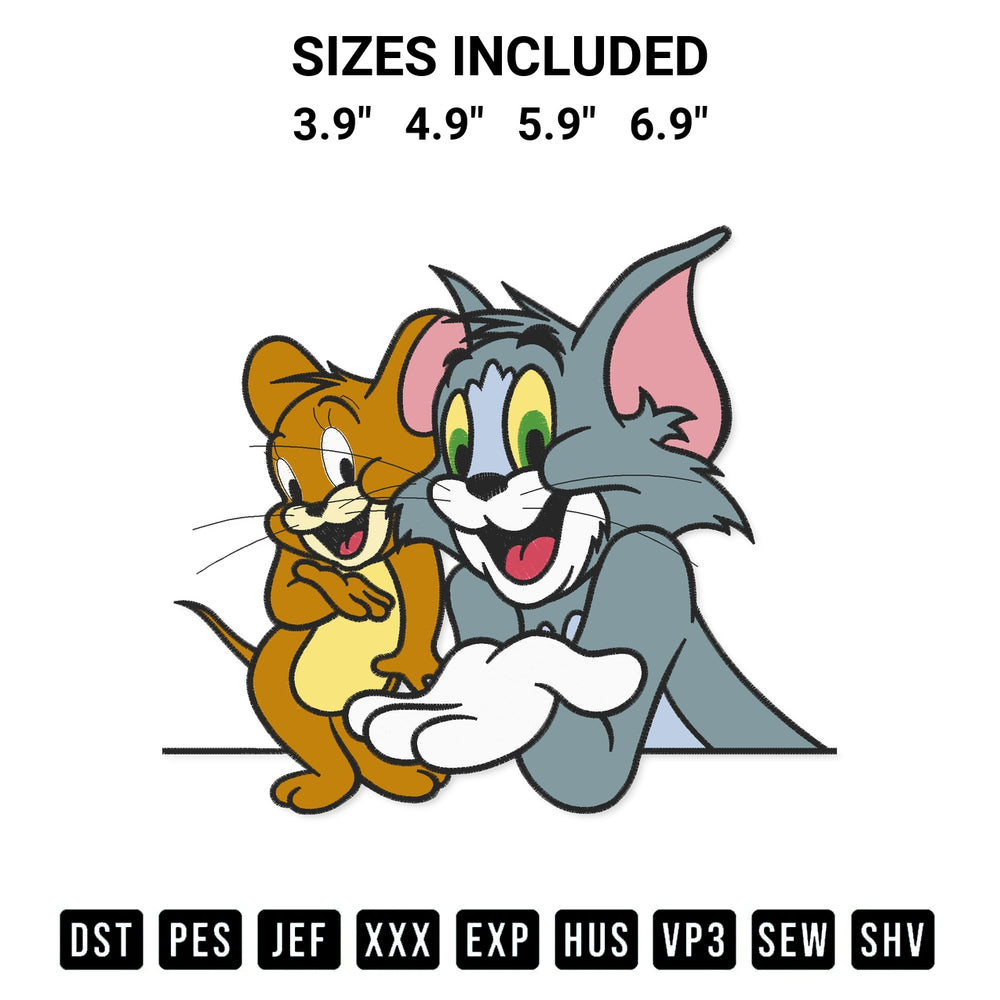 Elevate your next project with our Tom And Jerry Embroidery Design embroidery file. Shop high-quality digital patterns instantly at Designspacks.com. Available sizes: 3.9", 4.9", 5.9", 6.9".