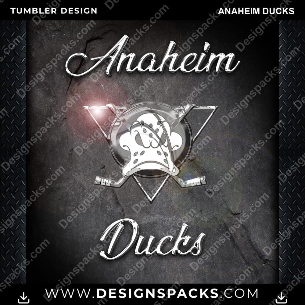 Ice Hockey Chrome Anaheim Ducks Tumbler Digital Wrap Design