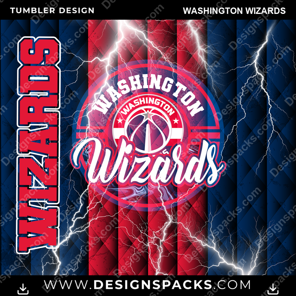 Basketball Diamond Washington Wizards Tumbler Digital Wrap Design
