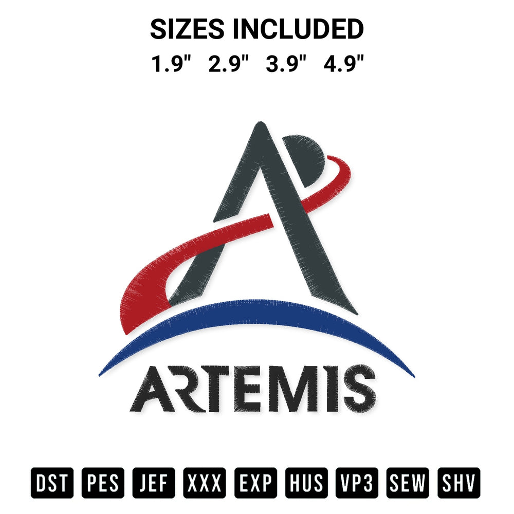 Transform your fabrics with the Artemis Embroidery Design embroidery design. Instant access to premium digitized patterns at Designspacks.com. Available sizes: 1.9", 2.9", 3.9", 4.9".