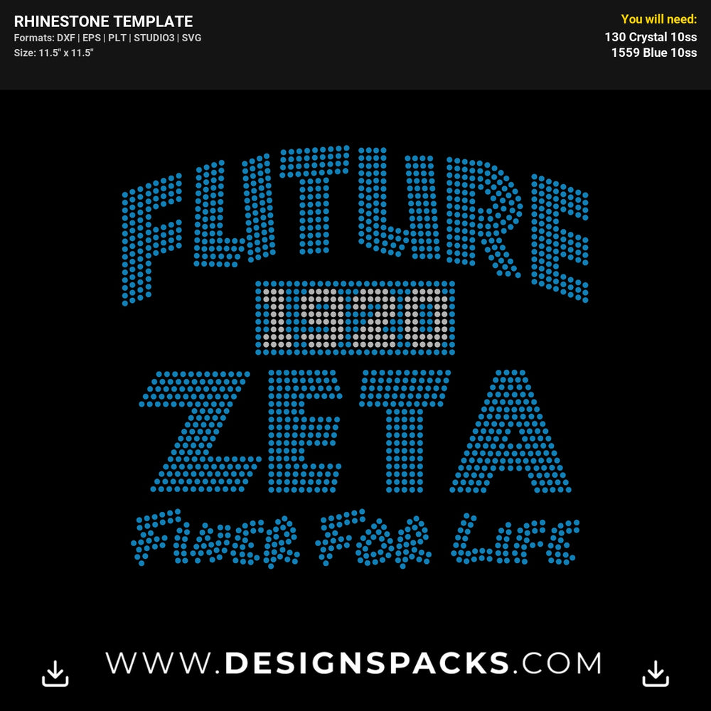 Future 1920 Zeta Finer For Life Rhinestone Digital Template