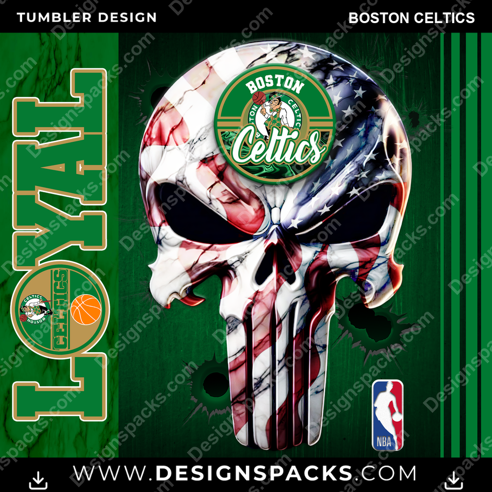 Basketball Loyal Boston Celtics Tumbler Digital Wrap Design