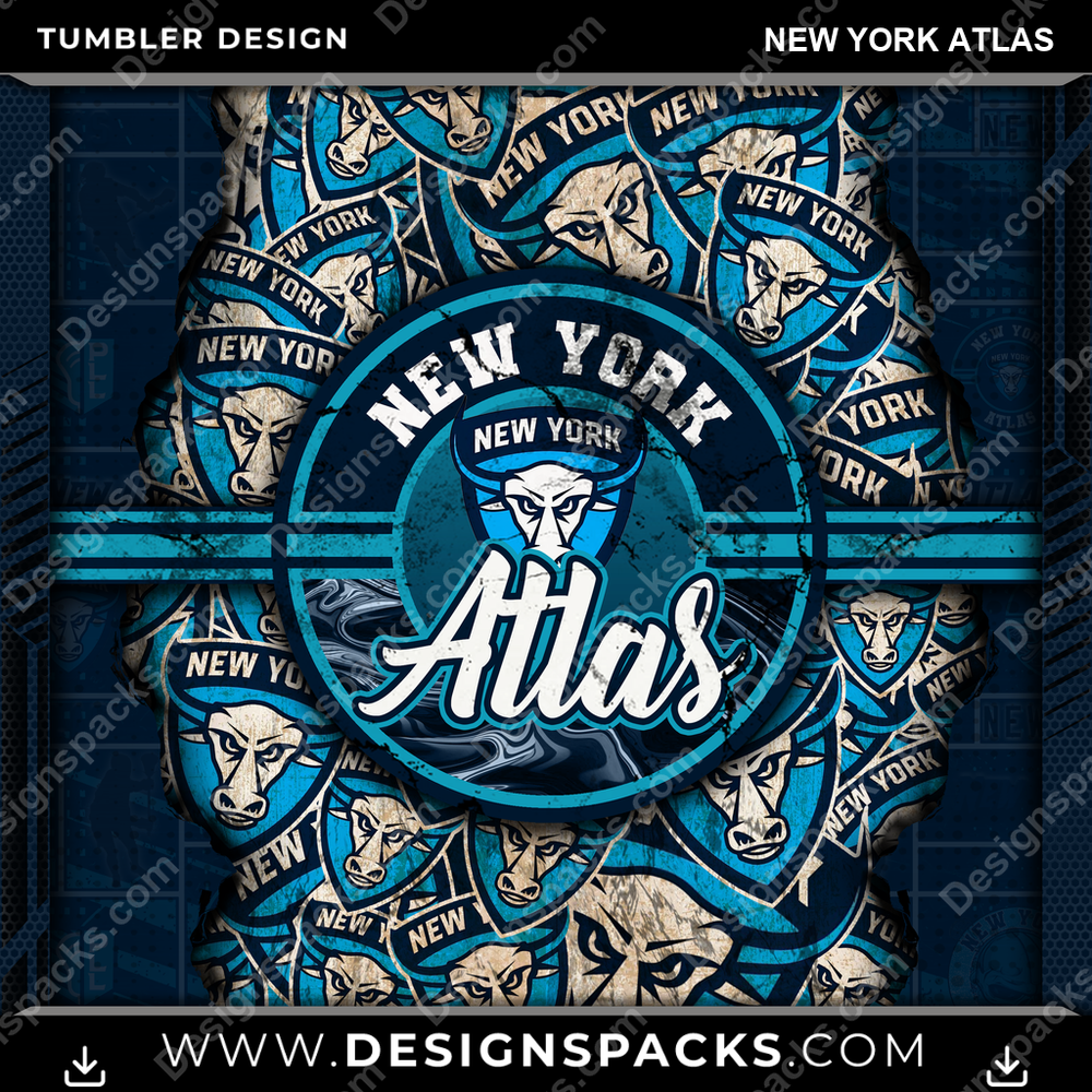 Lacrosse Ripped New York Atlas Tumbler Digital Wrap Design
