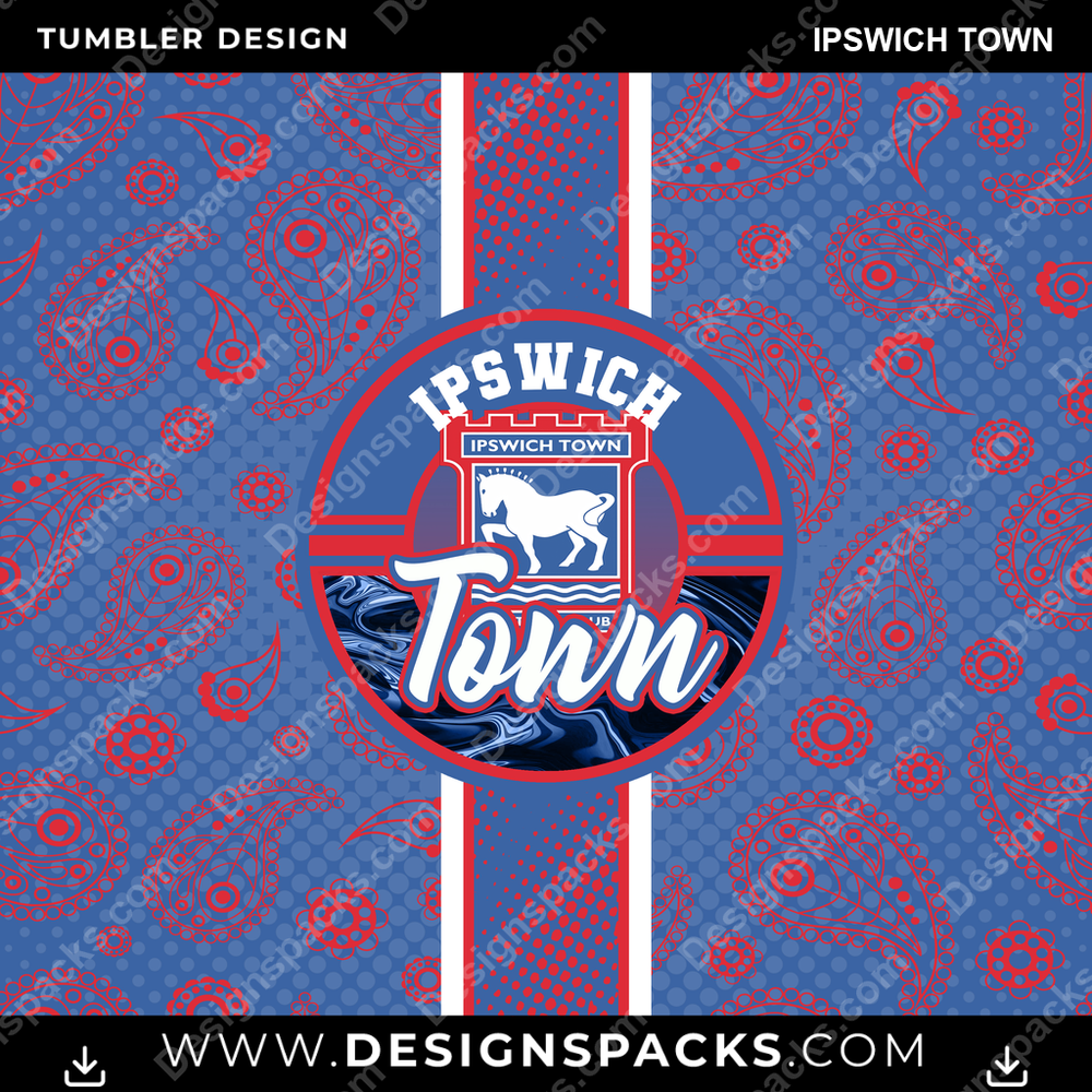 Soccer UK Handkerchief Ipswich Town MLS Soccer Tumbler Digital Wrap Design Download
