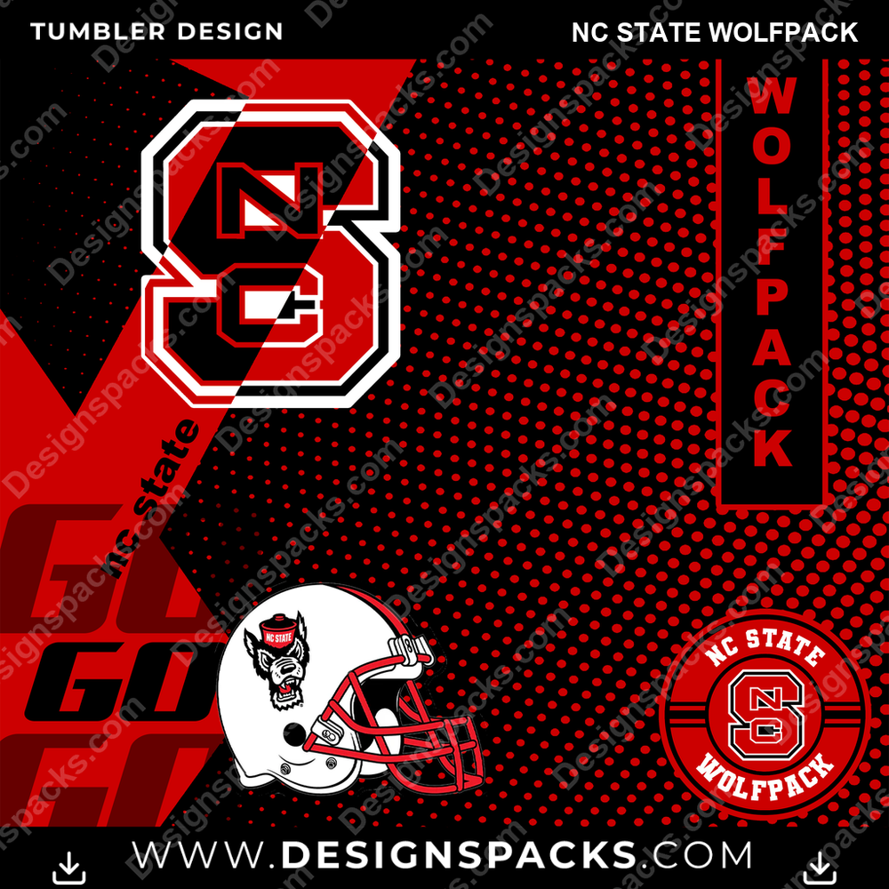 College Sport GO Nc State Wolfpack Tumbler Digital Wrap Design