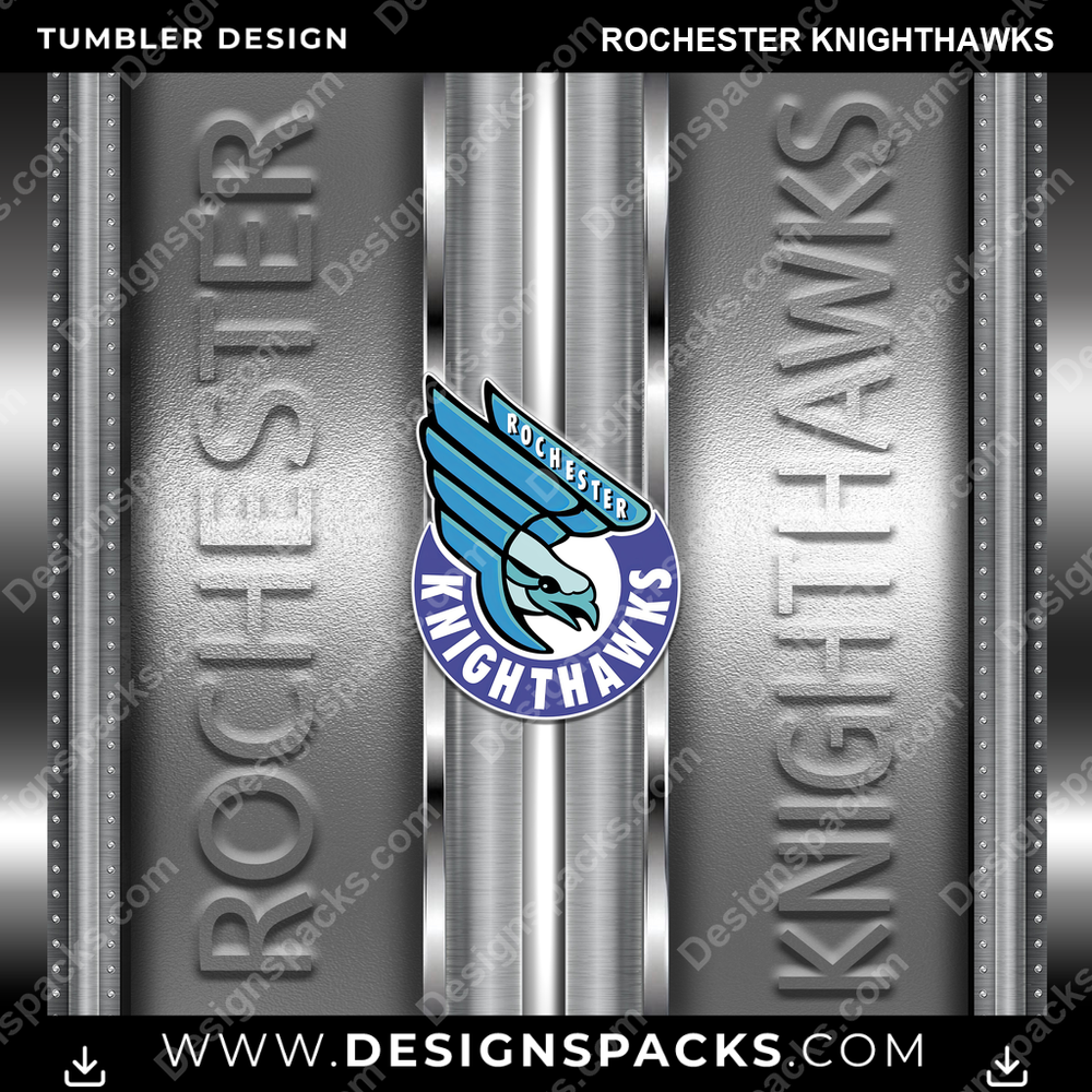 Lacrosse Metallic Rochester Knighthawks Tumbler Digital Wrap Design