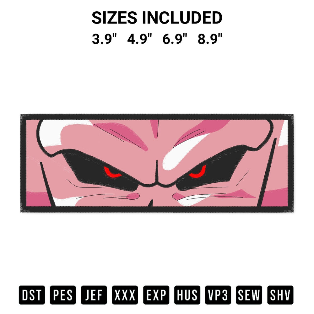 Stitch like a pro with the Majin Buu Dragon Ball Embroidery Design embroidery pattern from Designspacks.com. High-quality digital machine embroidery file. Available sizes: 3.9", 4.9", 6.9", 8.9".