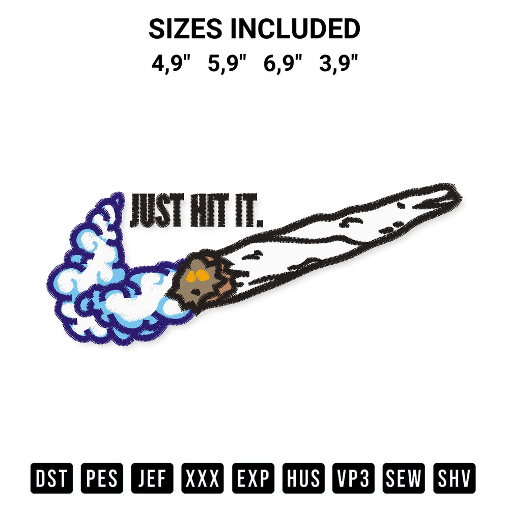 Elevate your next project with our Just Hit It Weed Logo Embroidery Design embroidery file. Shop high-quality digital patterns instantly at Designspacks.com. Available sizes: 4,9", 5,9", 6,9", 3,9".