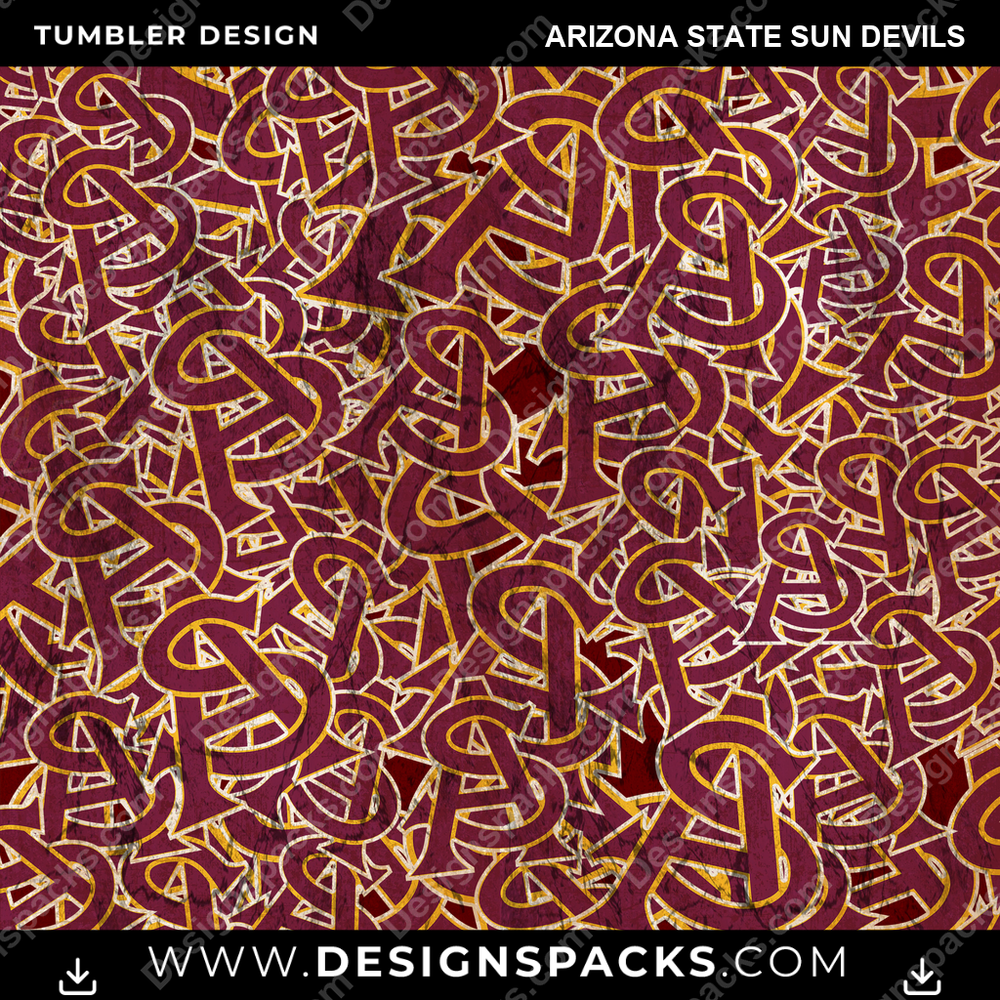 College Sport Logo BG Arizona State Sun Devils Tumbler Digital Wrap Design