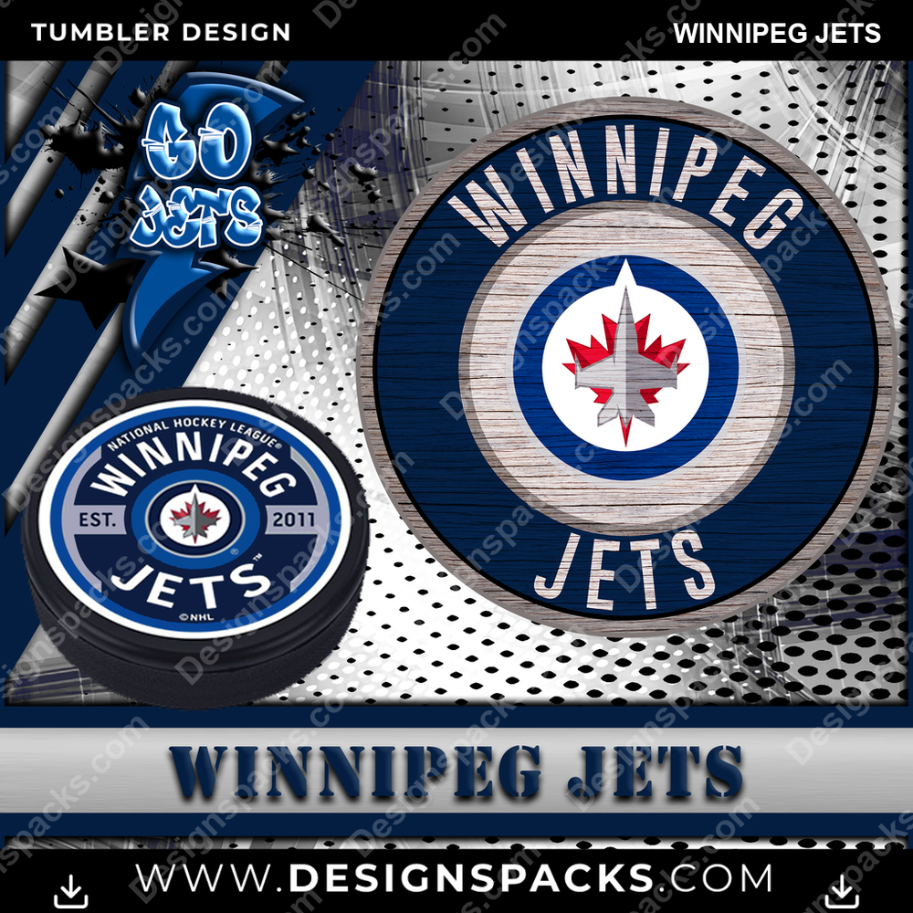 Hockey Go Team Winnipeg Jets Tumbler Digital Wrap Design