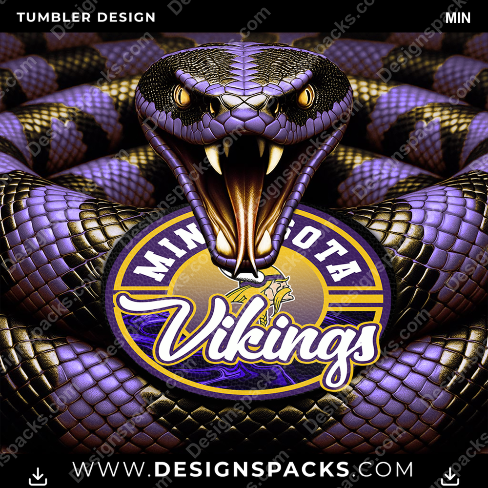Football Rattle Snake MIN Tumbler Digital Wrap Design