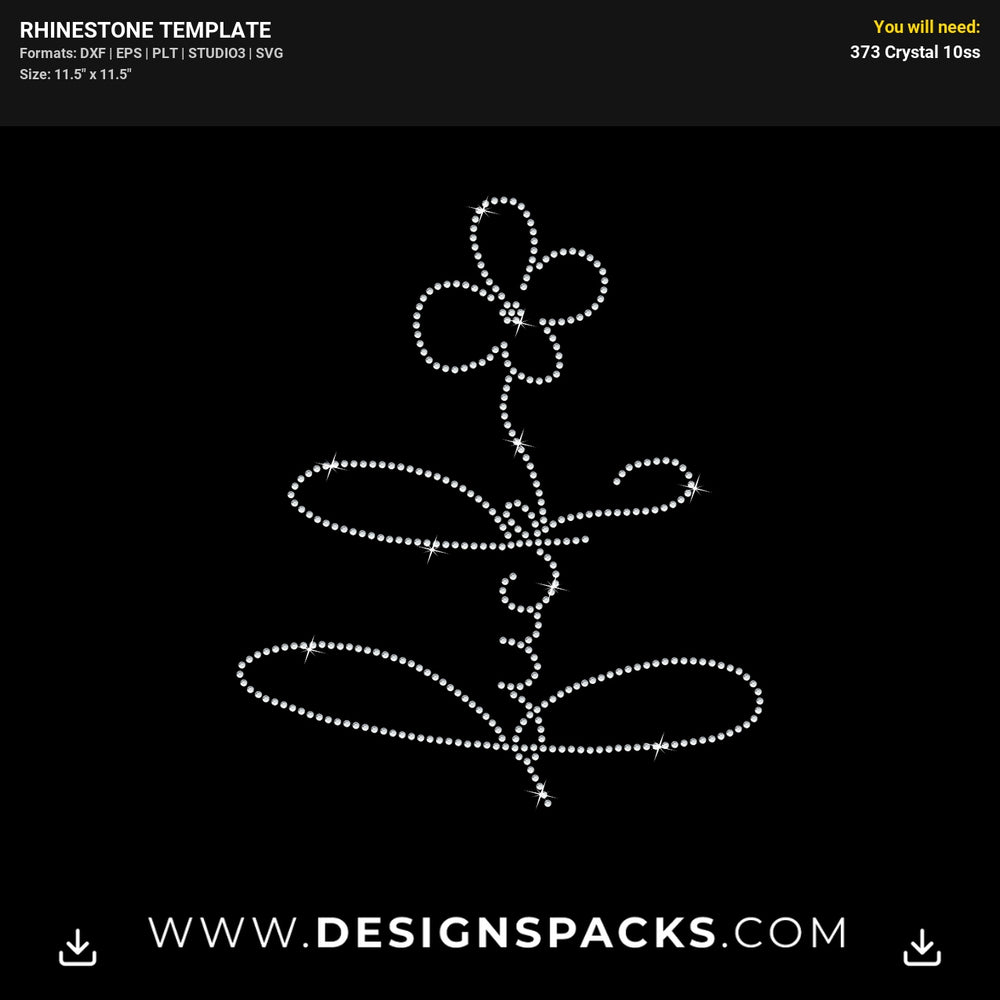 Flower Blossom Rhinestone Digital Template