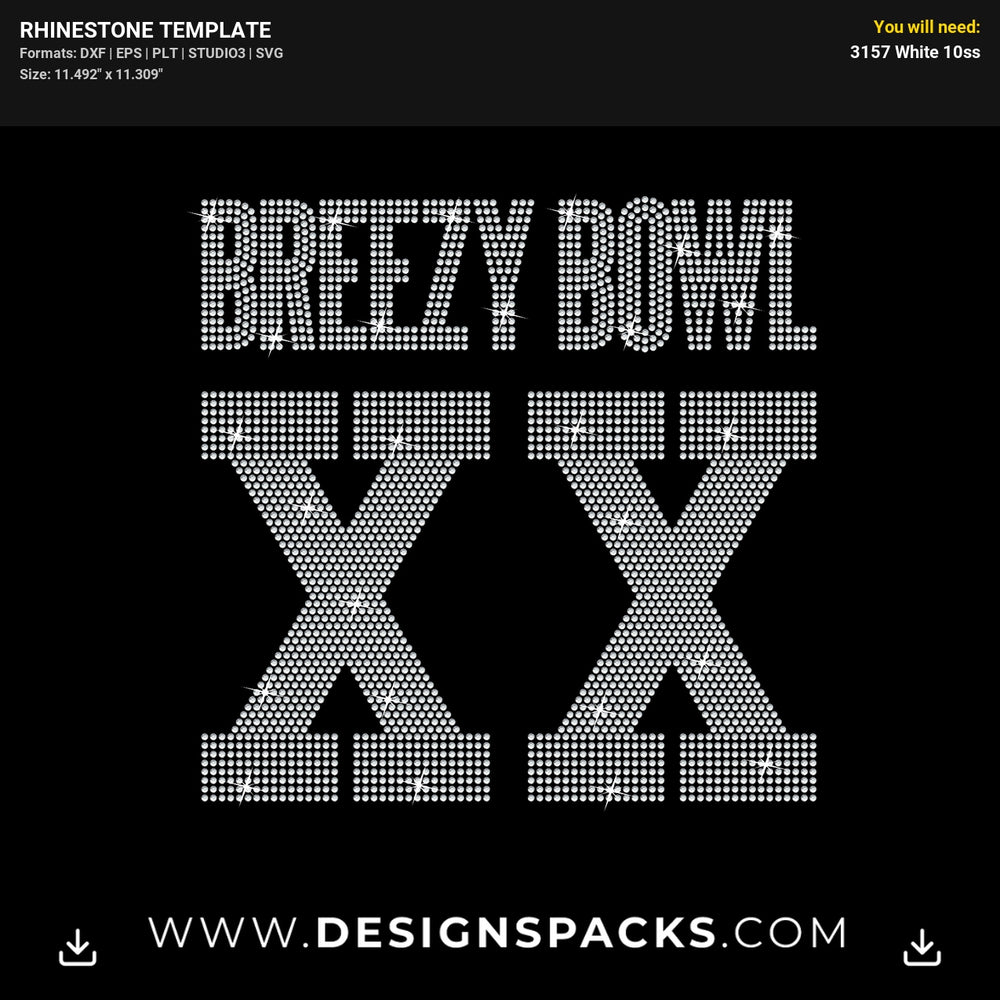 Breezy Bowl Xx Big Rhinestone Digital Template