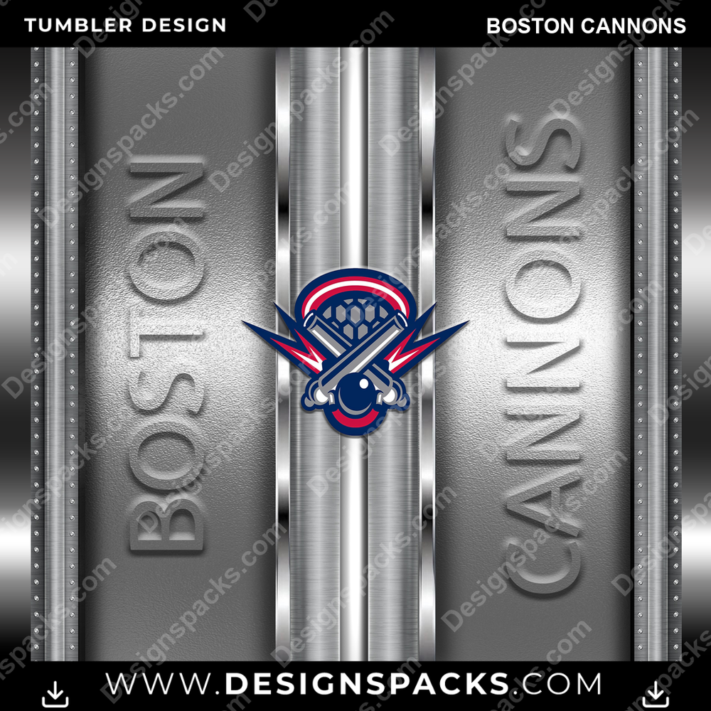 Lacrosse Metallic Boston Cannons Tumbler Digital Wrap Design