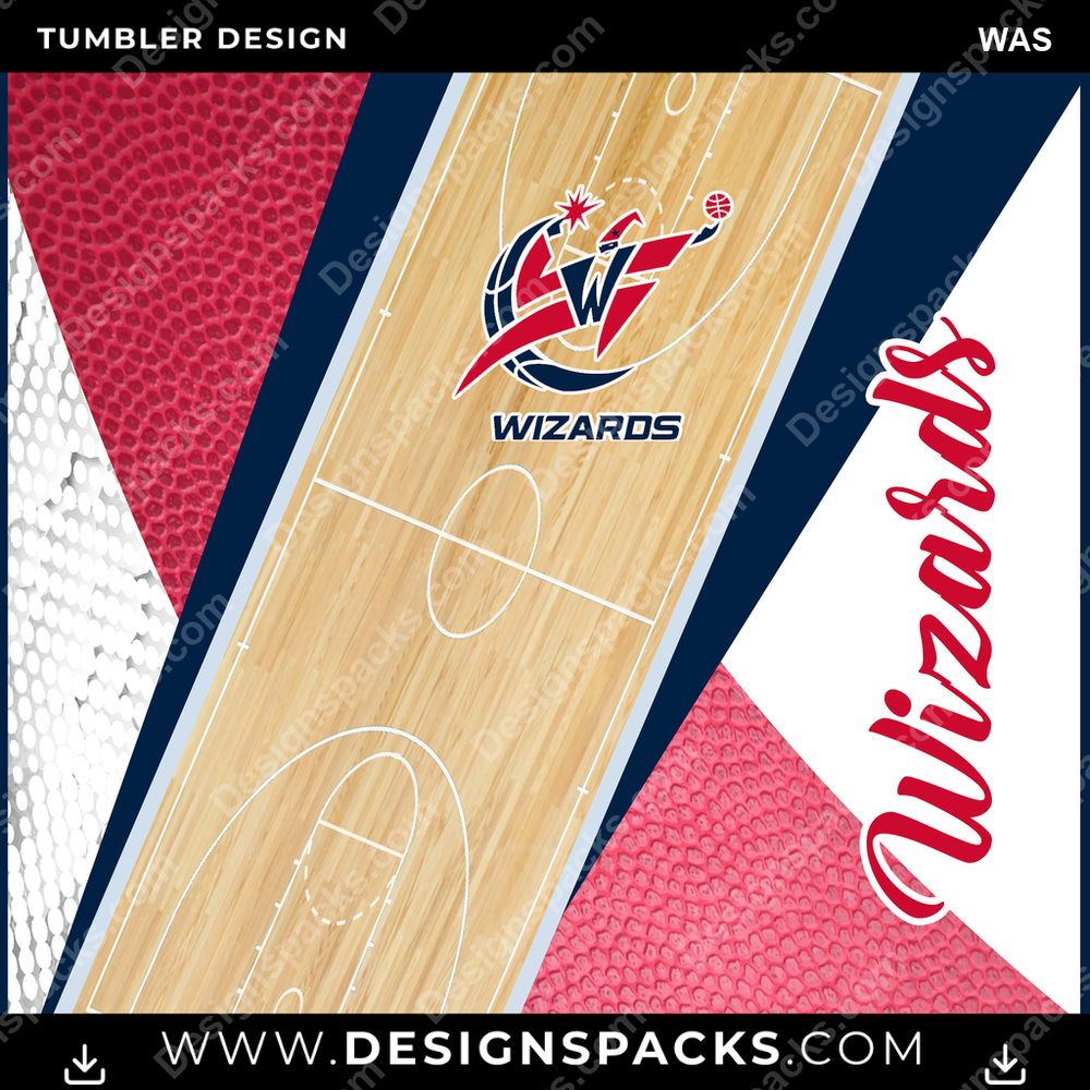 Basketball Court WAS Tumbler Digital Wrap Design