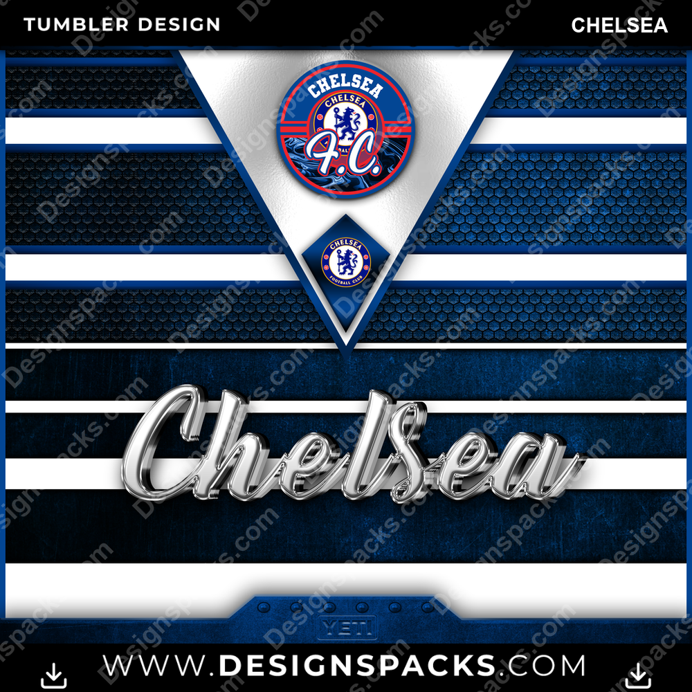 Soccer UK YETI Chelsea Tumbler Digital Wrap Design