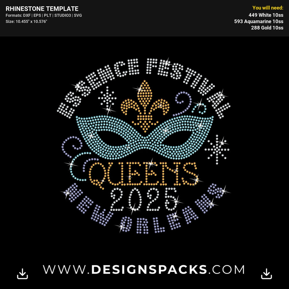 Essence Festival Queens Rhinestone Digital Template