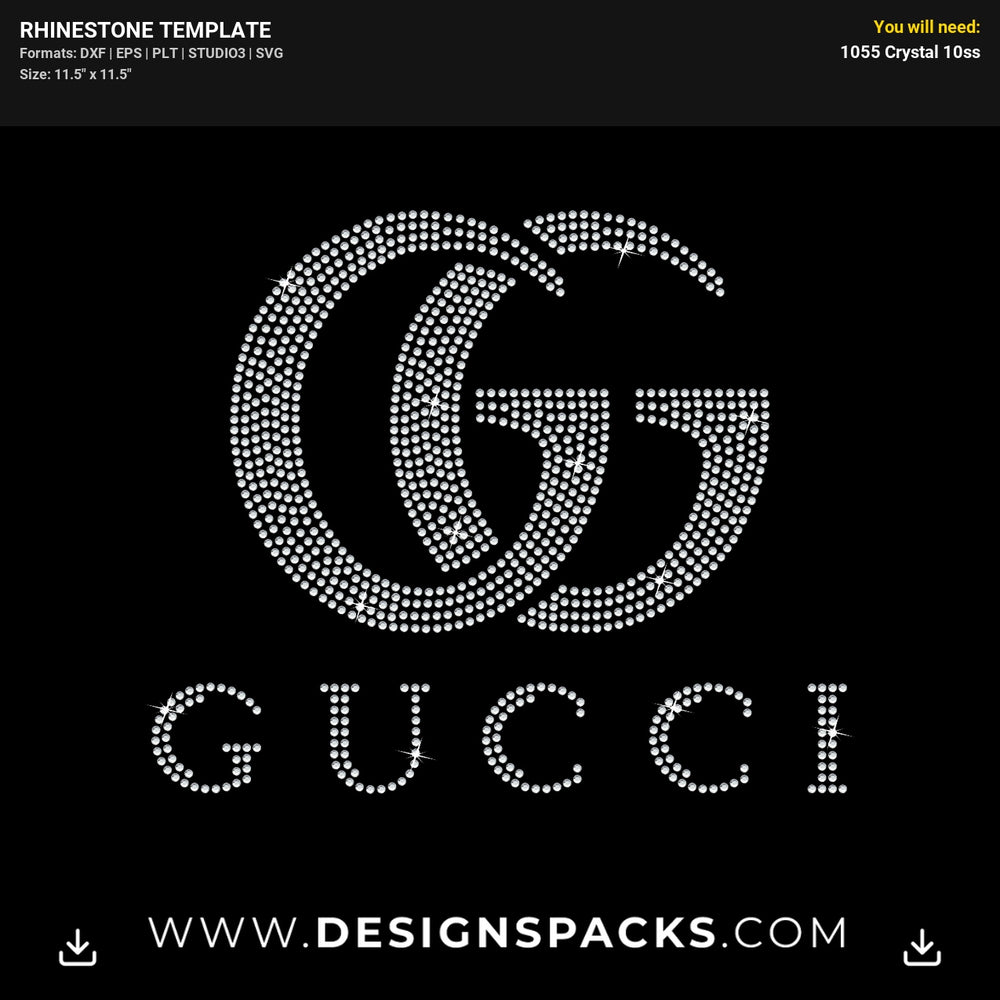 Gucci Gg New Logo Rhinestone Digital Template