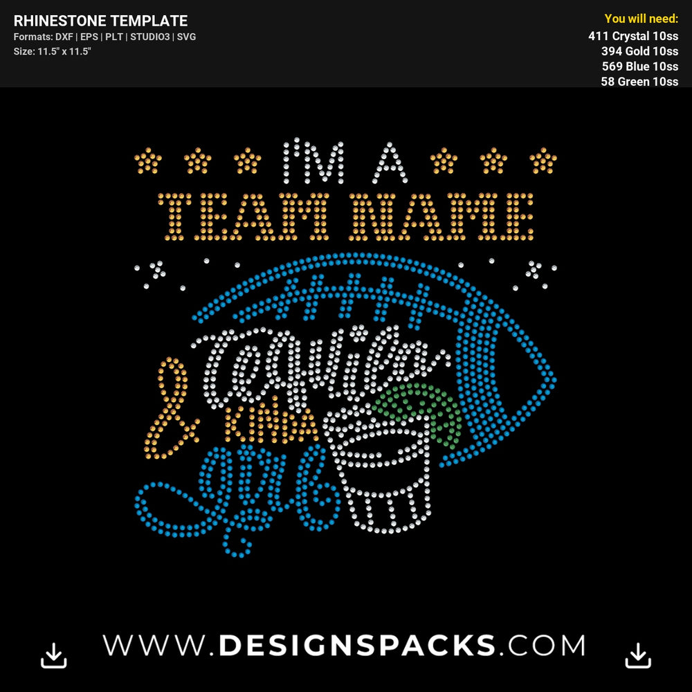 Football Tequila Kinda Girl Rhinestone Digital Template