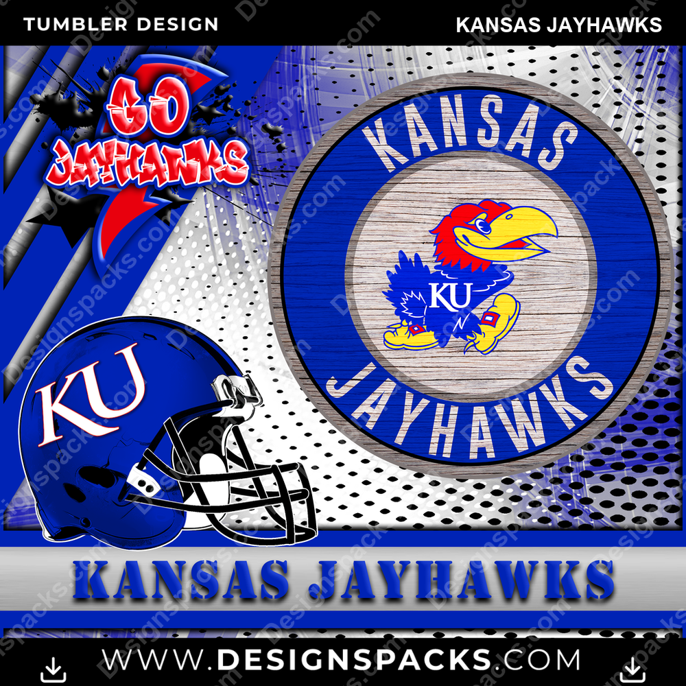 College Sport Go Team 2 Kansas Jayhawks NCAA College Sport Tumbler Digital Wrap Design Download