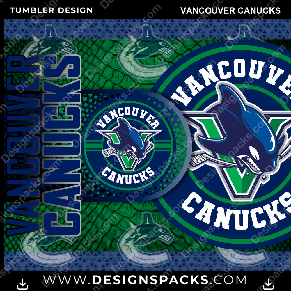 Hockey Hyper Vancouver Canucks Tumbler Digital Wrap Design