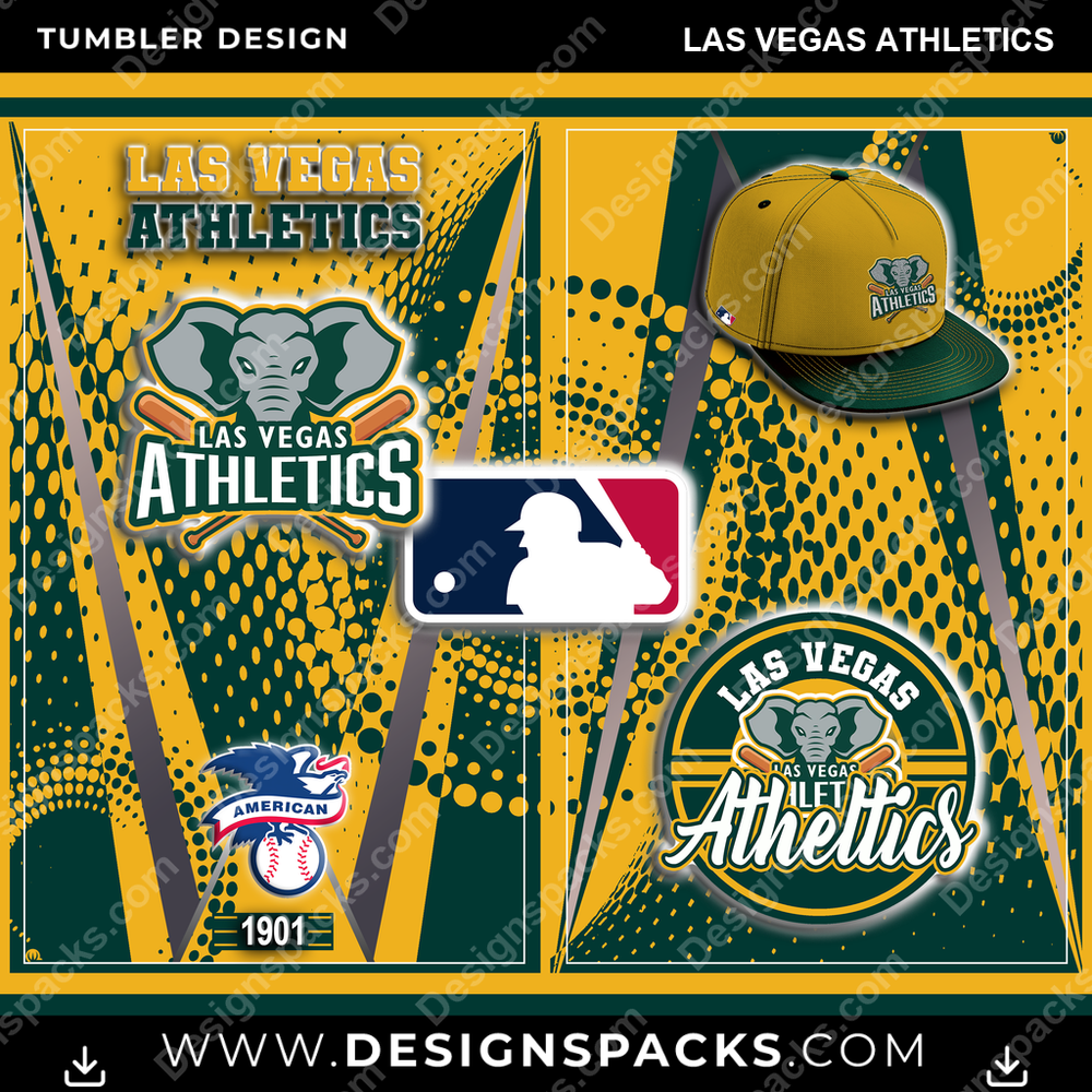 Baseball Team Logo Las Vegas Athletics Tumbler Digital Wrap Design