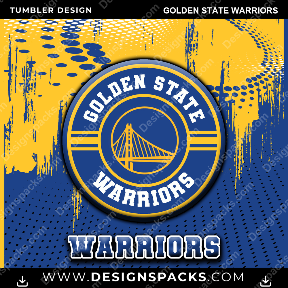 Basketball Dot Logo Golden State Warriors Tumbler Digital Wrap Design