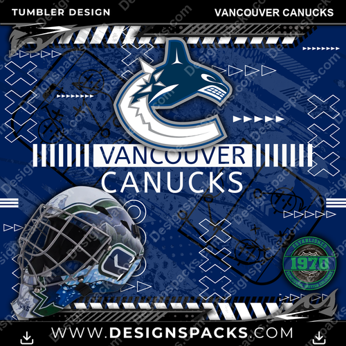 Hockey Xs & Os Vancouver Canucks Tumbler Digital Wrap Design
