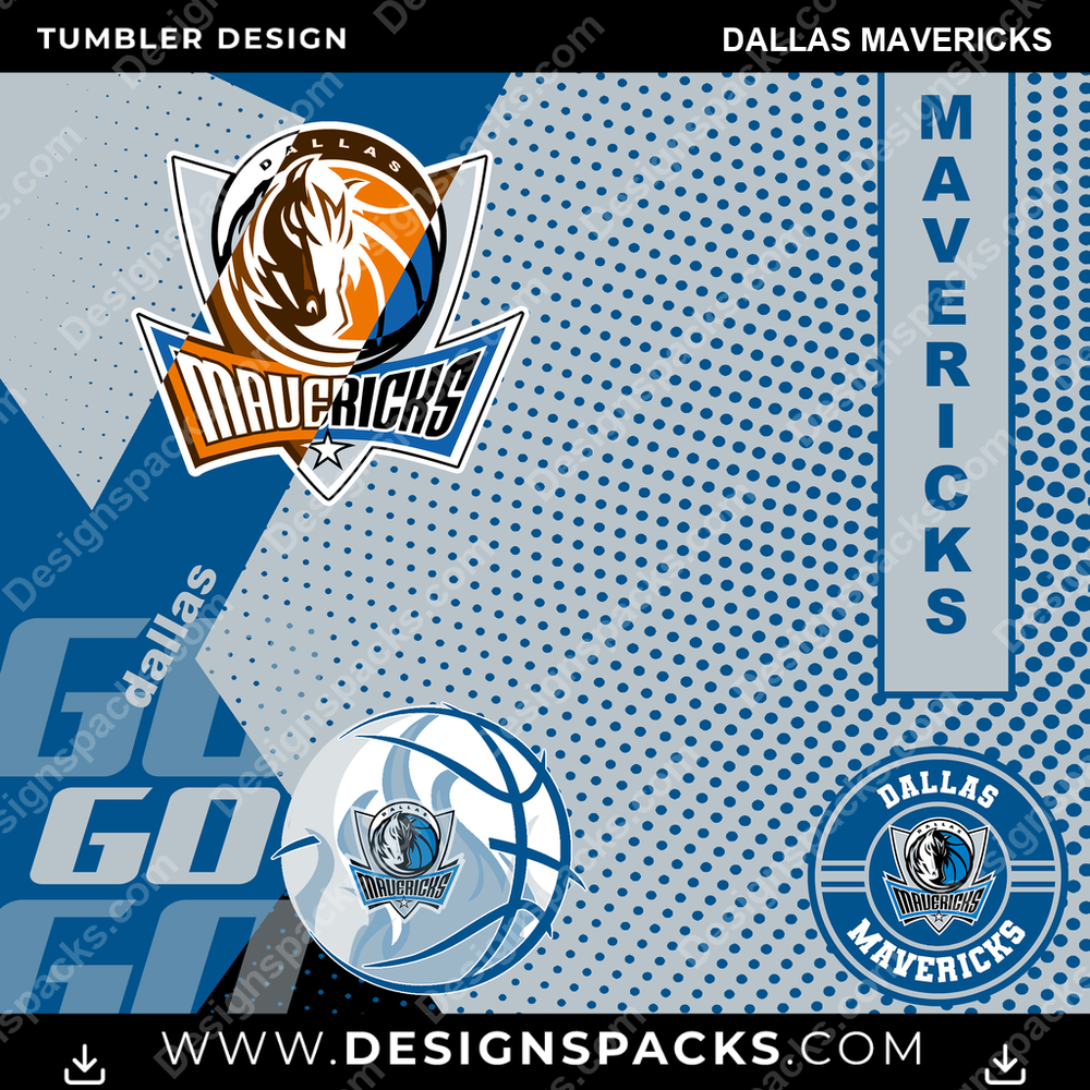 Basketball GO Dallas Mavericks Tumbler Digital Wrap Design