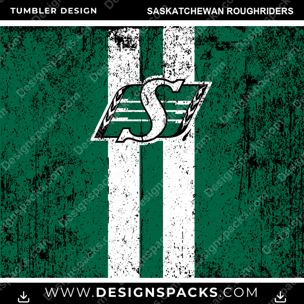 Canada Football Grunge Saskatchewan Roughriders CFL Canada Tumbler Digital Wrap Design Download