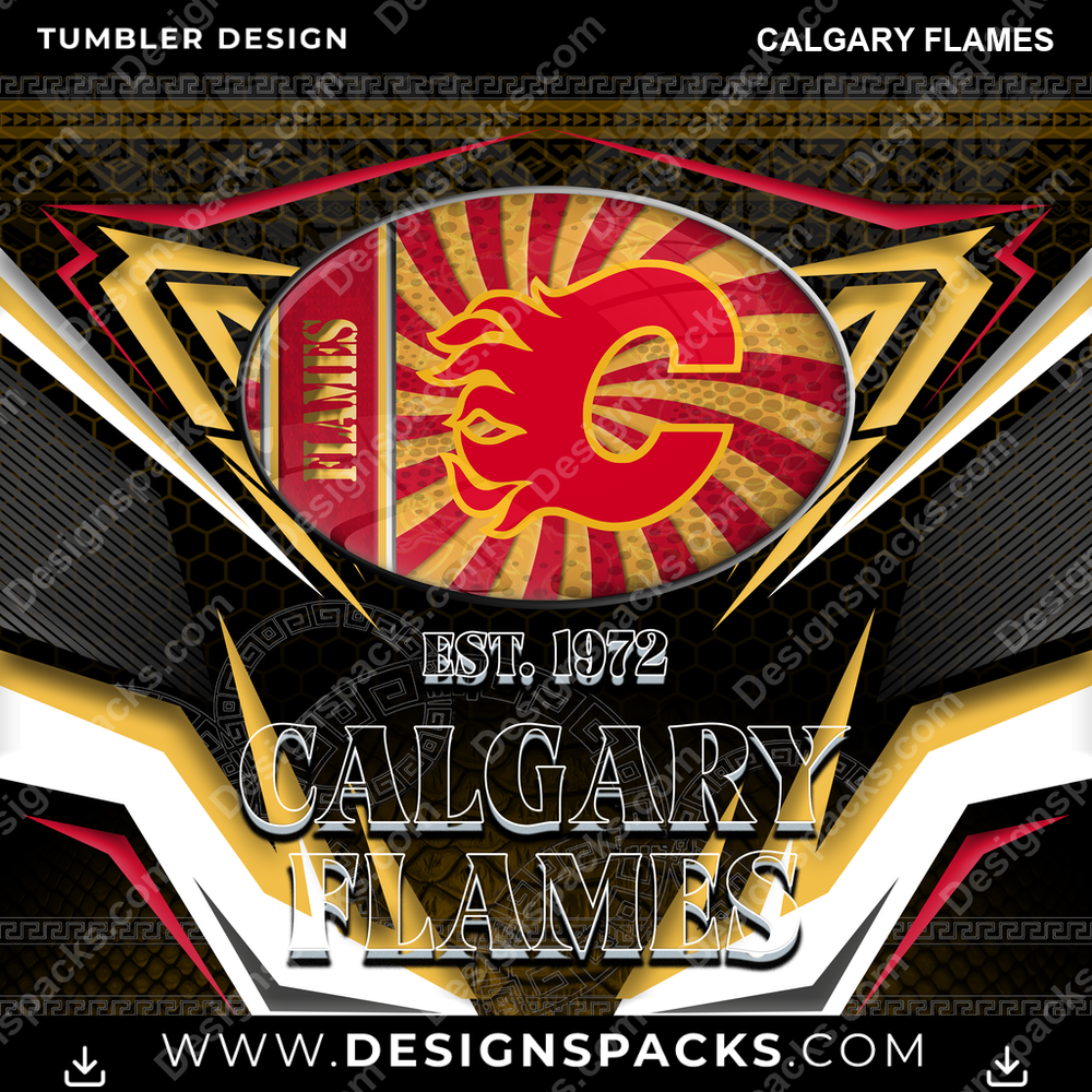 Hockey Tribal Calgary Flames Tumbler Digital Wrap Design