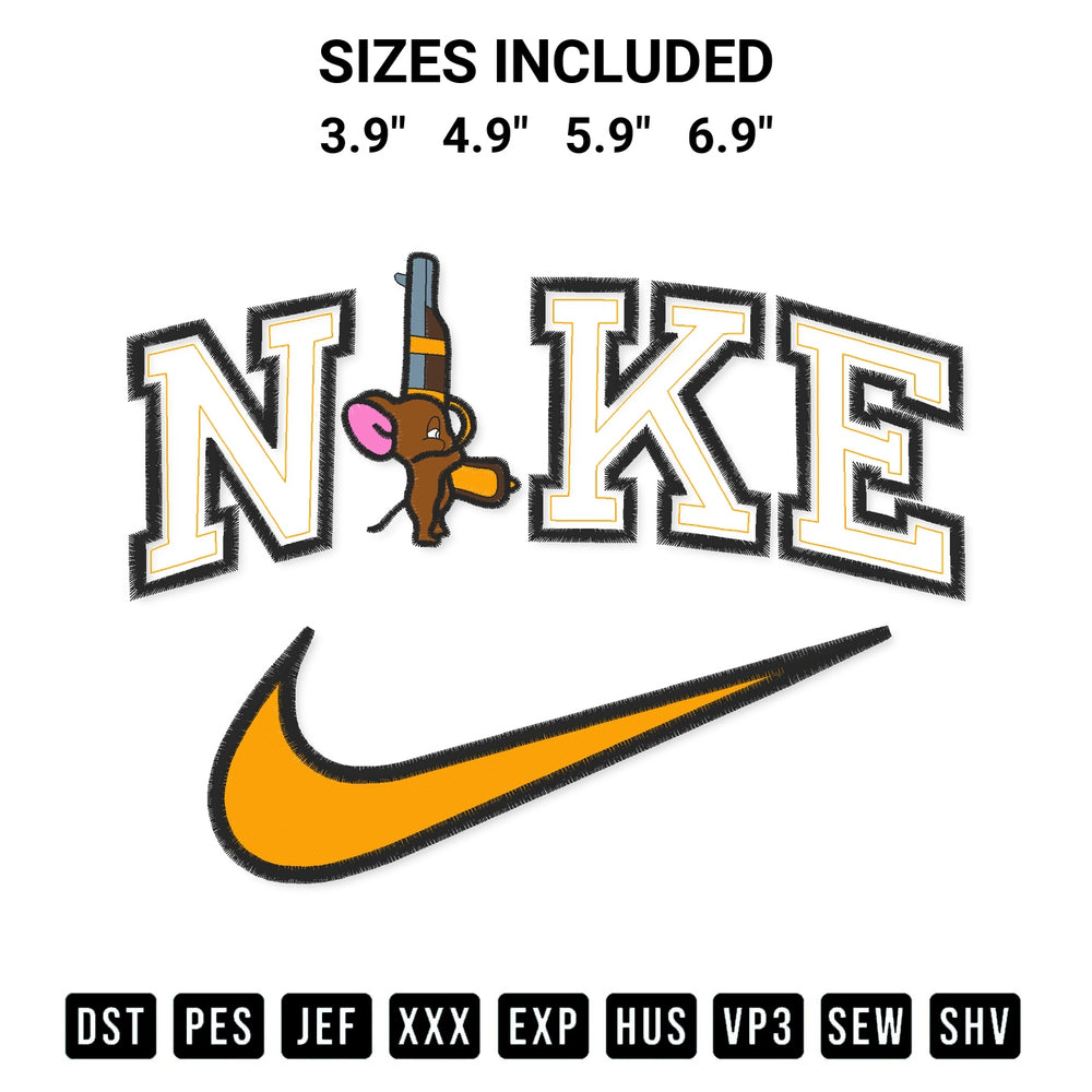 Create amazing crafts with the Nike Jerry Embroidery Design embroidery file. High-quality digital download from Designspacks.com, perfect for beginners and pros. Available sizes: 3.9", 4.9", 5.9", 6.9".