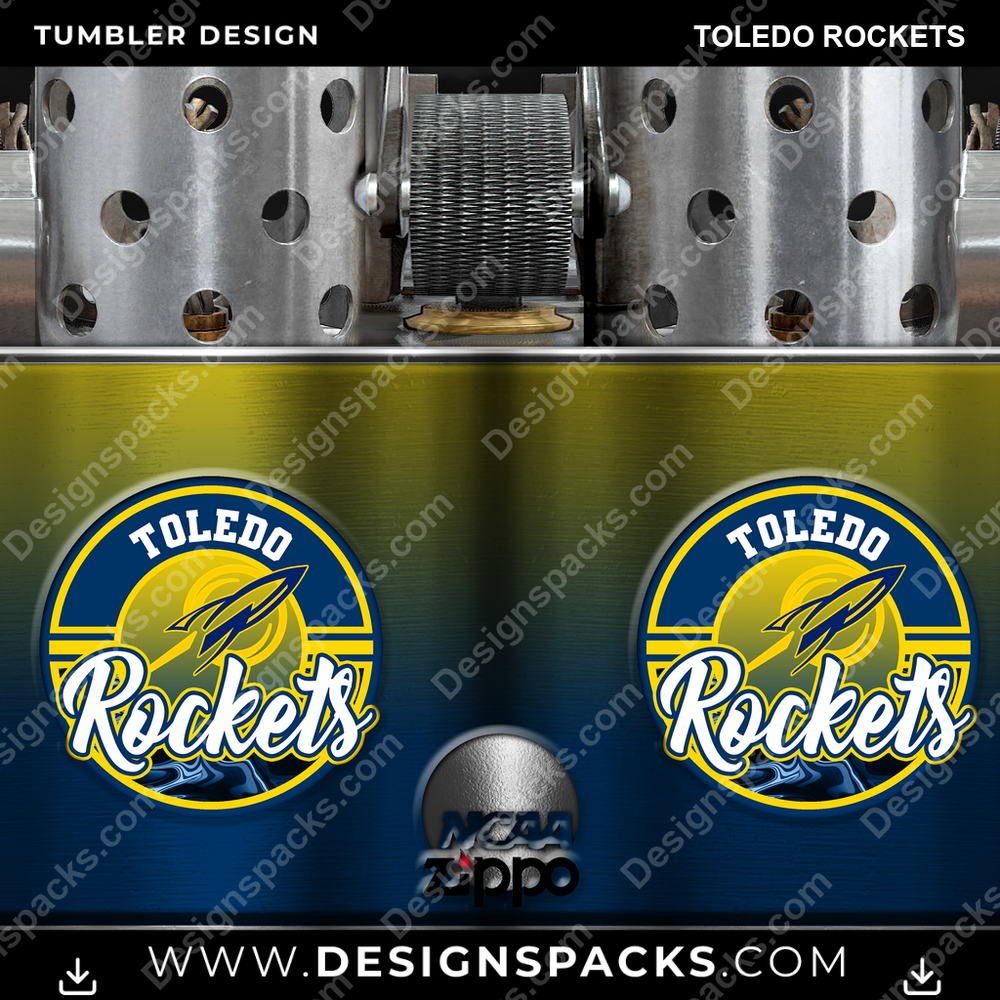 College Sport Zippo Lighter Toledo Rockets Tumbler Digital Wrap Design