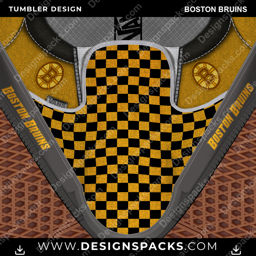 Ice Hockey Vans Classic Boston Bruins NHL Hockey Tumbler Digital Wrap Design Download