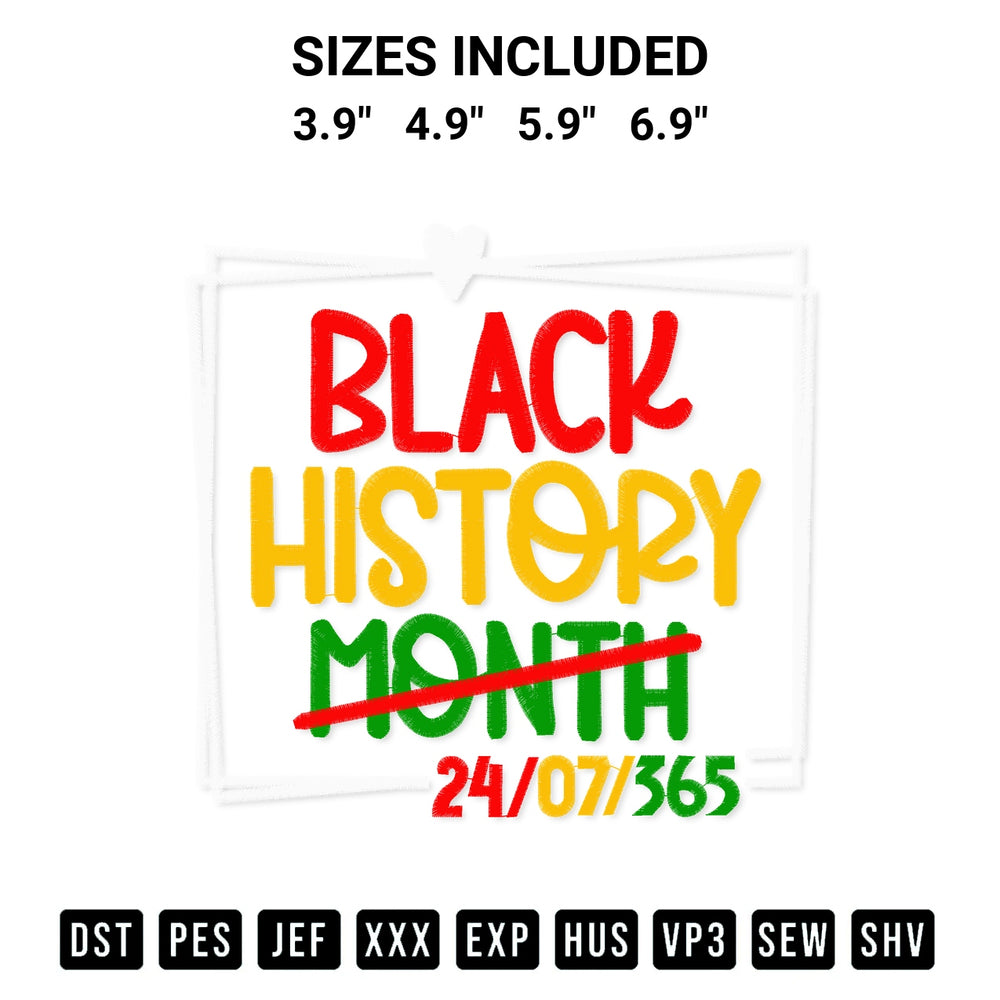 Looking for the perfect pattern? Download the Black History Month 24 7 365 Melanin Women Afro American Embroidery Design embroidery design today at Designspacks.com. Crisp, clean stitching guaranteed. Available sizes: 3.9", 4.9", 5.9", 6.9".