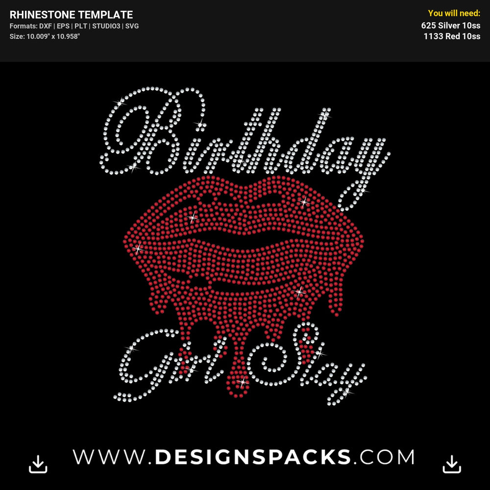 Dripping Lips Updated Rhinestone Digital Template