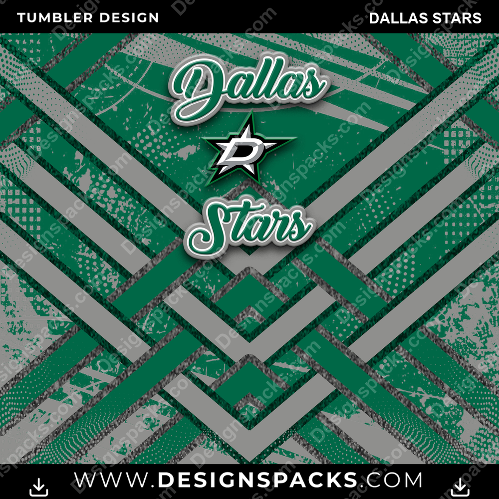 Ice Hockey Glitter Stripe Dallas Stars NHL Hockey Tumbler Digital Wrap Design Download