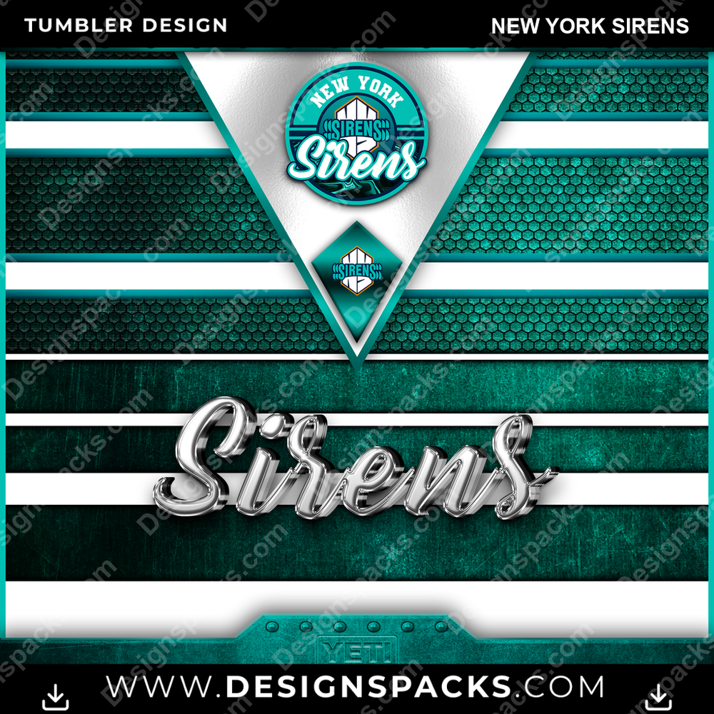 Hockey YETI New York Sirens Tumbler Digital Wrap Design