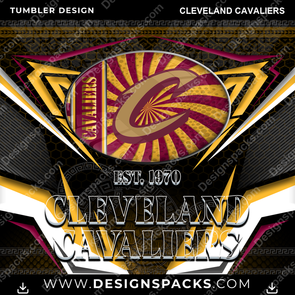 Basketball Tribal Cleveland Cavaliers Tumbler Digital Wrap Design