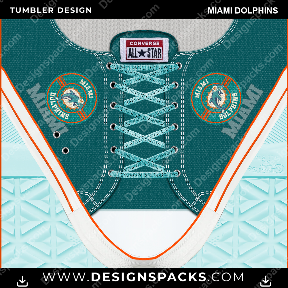 Football Converse Miami Dolphins Tumbler Digital Wrap Design