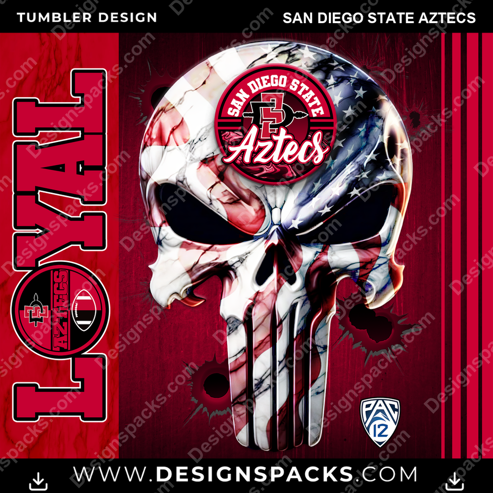 College Sport Loyal San Diego State Aztecs NCAA College Sport Tumbler Digital Wrap Design Download