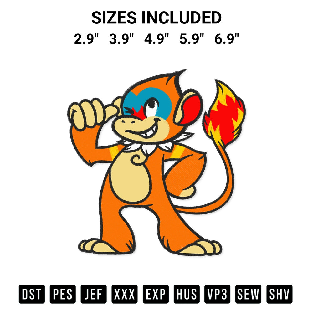 Get the Monferno Pokemon Embroidery Design embroidery design for your custom crafts! Premium digitized files available for instant download at Designspacks.com. Available sizes: 2.9", 3.9", 4.9", 5.9", 6.9".