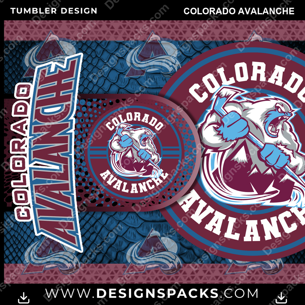 Hockey Hyper Colorado Avalanche Tumbler Digital Wrap Design